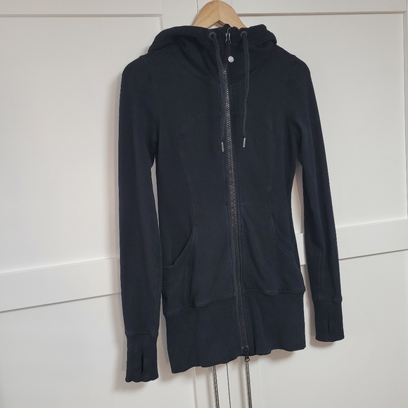 lululemon athletica Tops - Lululemon Black Long Zip Up Scuba Hoodie (4)